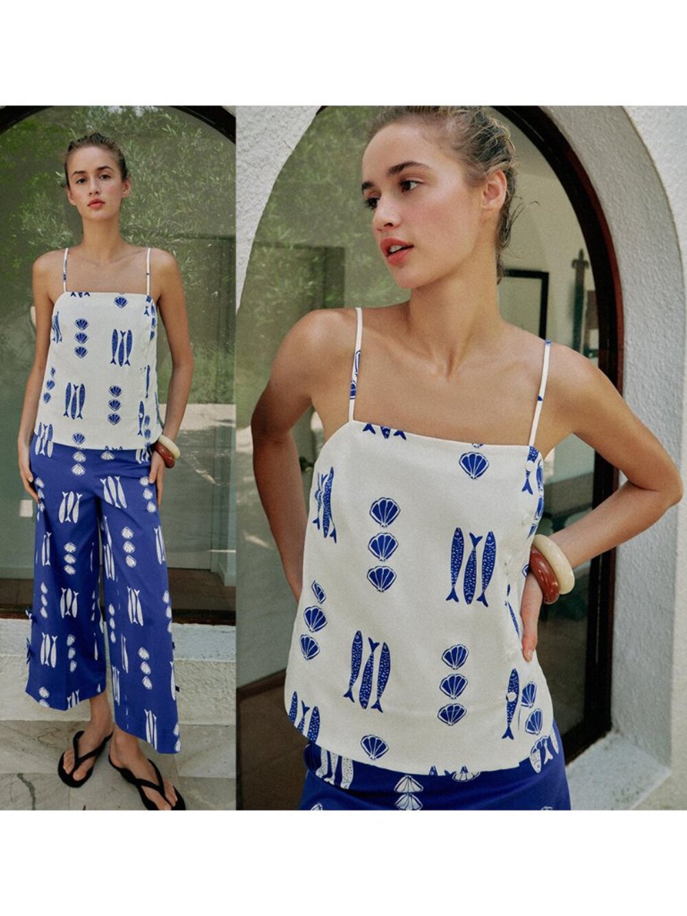 NEW ZARA printed button top 3032